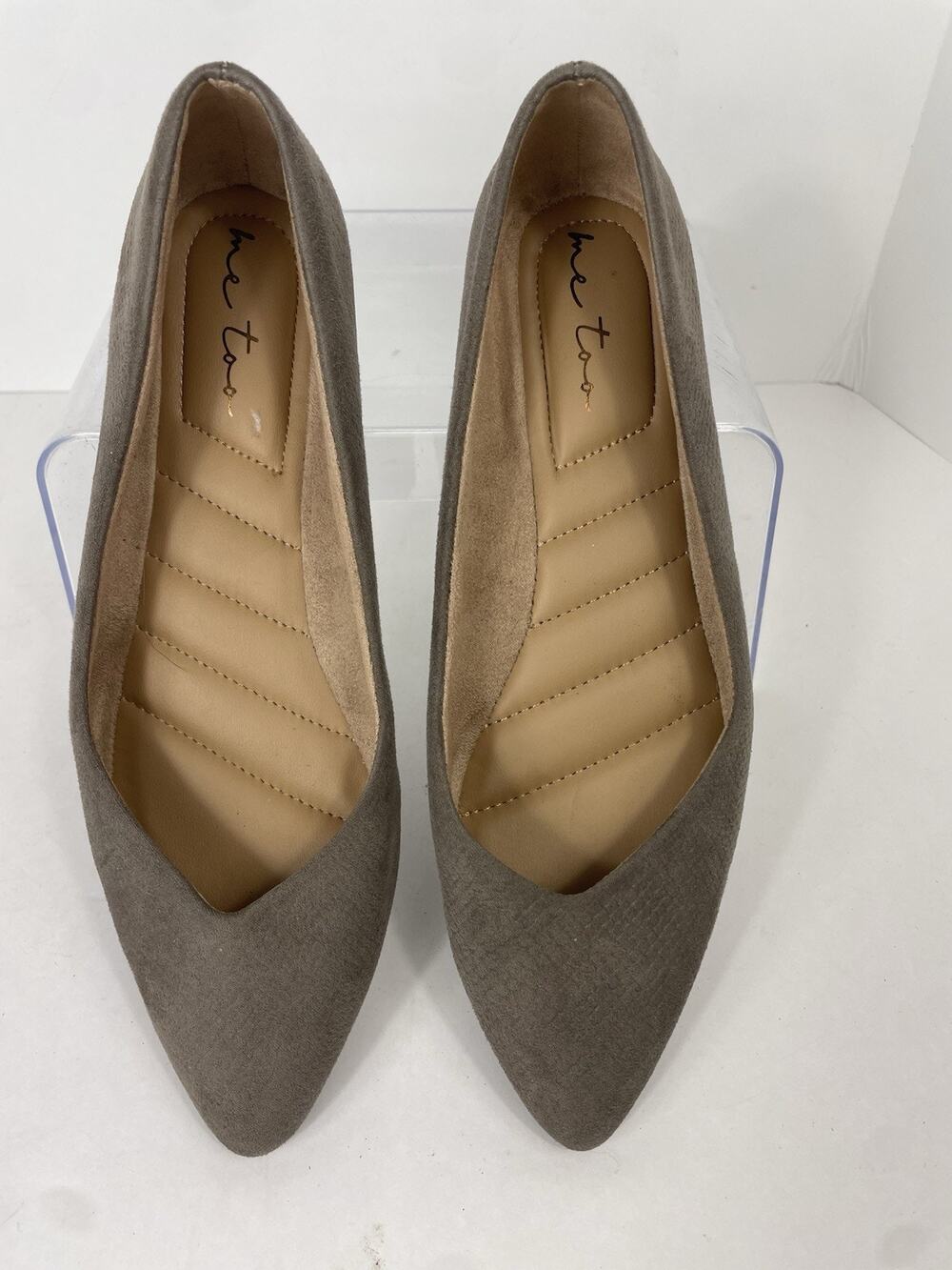 Me Too Taupe Suede Look Woman's Flats Size 8 Color